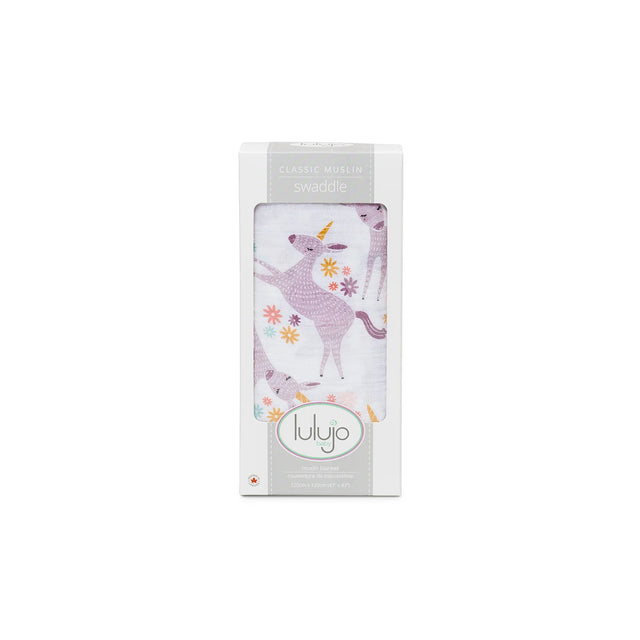 Cotton Muslin Swaddle - Modern Unicorn | Lulujo - Jenni Kidz