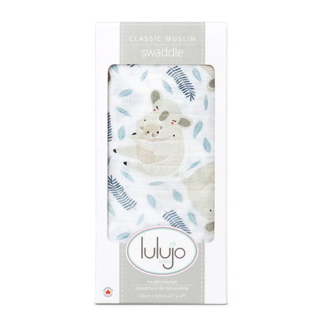 Swaddle Blanket Muslin Cotton Modern Koala | Lulujo - Lulujo