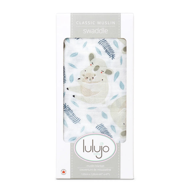 Swaddle Blanket Muslin Cotton Modern Koala | Lulujo - Lulujo